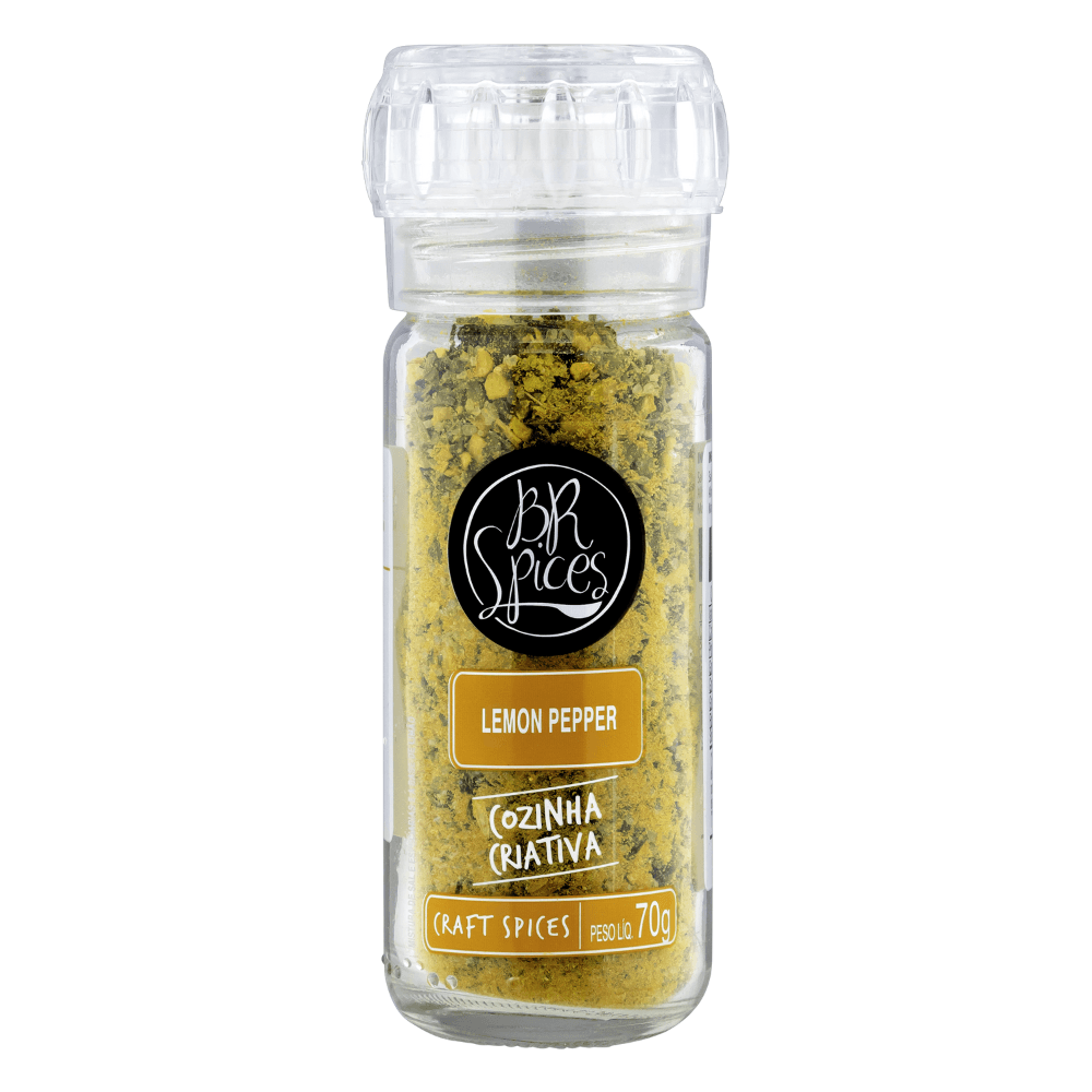 Tempero Lemon Pepper Com Moedor Br Spices Craft Spices Vidro 70g